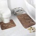 Tapis de Cuisine Tapis de Bain 2pcs Dolphin Flannel tapis de bain Set tapis absorbant tapis anti-dérapant ensemble de tapis Rectangle en forme de U Mat-Brown - B07MFPQS2R
